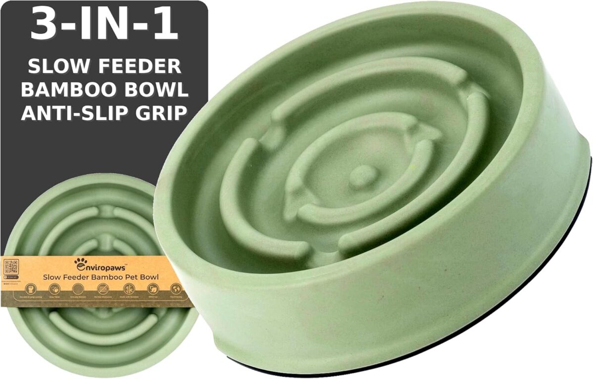 bamboo slow feeder with anti slip grip