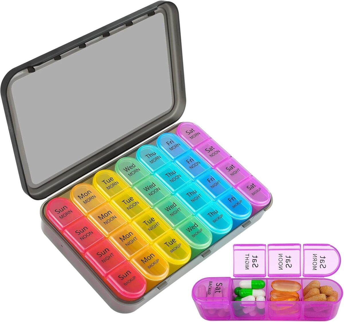 7 day pill box organiser 4 times daily medicine storage box