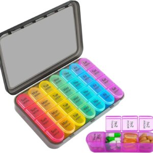 7 day pill box organiser 4 times daily medicine storage box