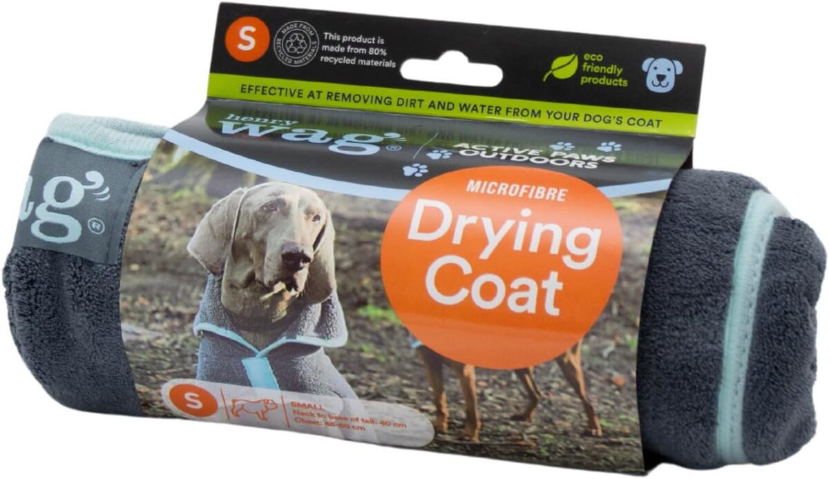 henry wag drying coat soft & highly absorbent microfibre