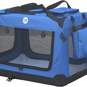 foldable fabric pet crate carrier lightweight & ventilated, double door