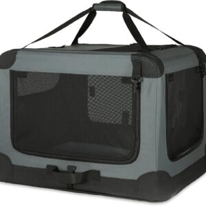 4 doors portable soft sided folding travel crate