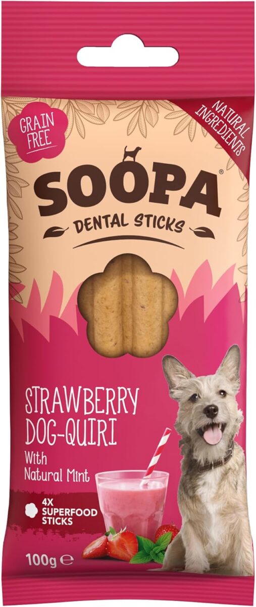 soopa strawberry dog quiri dental sticks