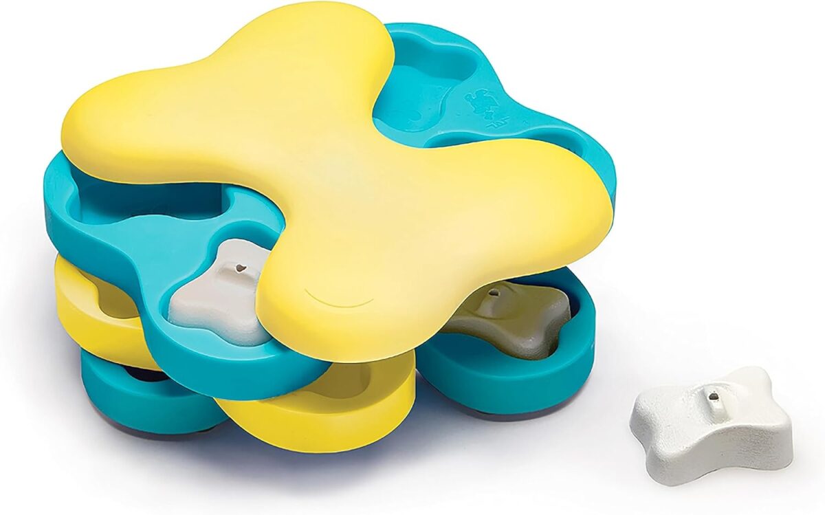 outward hound dog tornado treat puzzle dog toy, level 2